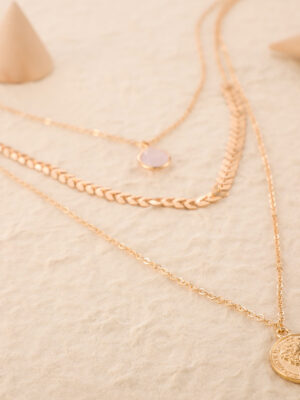 Three layer Retro Alloy Women Necklace