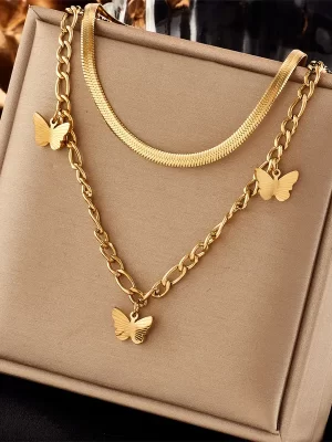 Retro Wingspan Butterfly Necklace