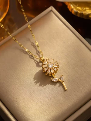Sunflower Pendant Necklace