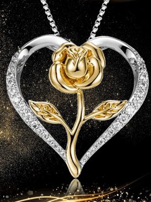 Rhinestone Love Glow pendant Necklace