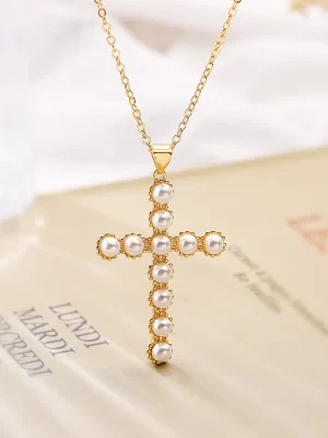 Eternal Intersection Pearl Charm Pendant Necklace