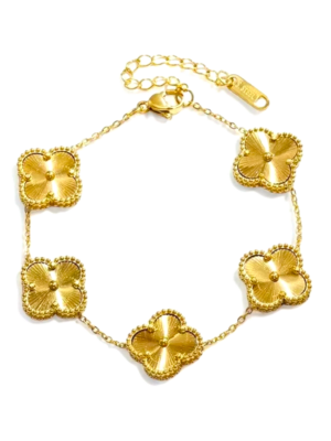 Luxury Five Leaf Clover 18K Gold Plated Bracelet