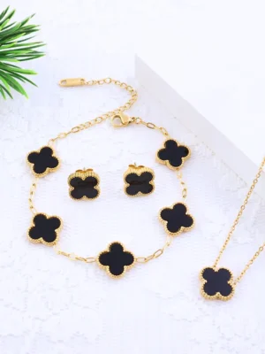 Black Clover Set - 18K Gold Plated